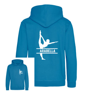 Personalised Gymnast Dance Kids Hoodie - Custom Name Front & Back