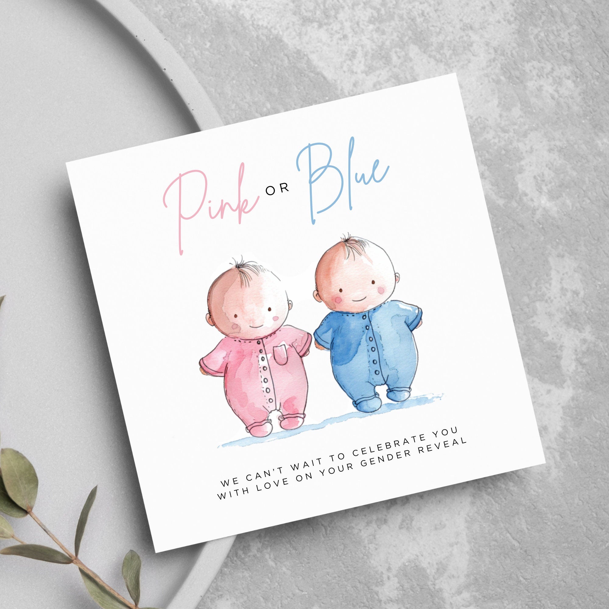 a card with a picture of two babies on it