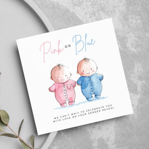 a card with a picture of two babies on it