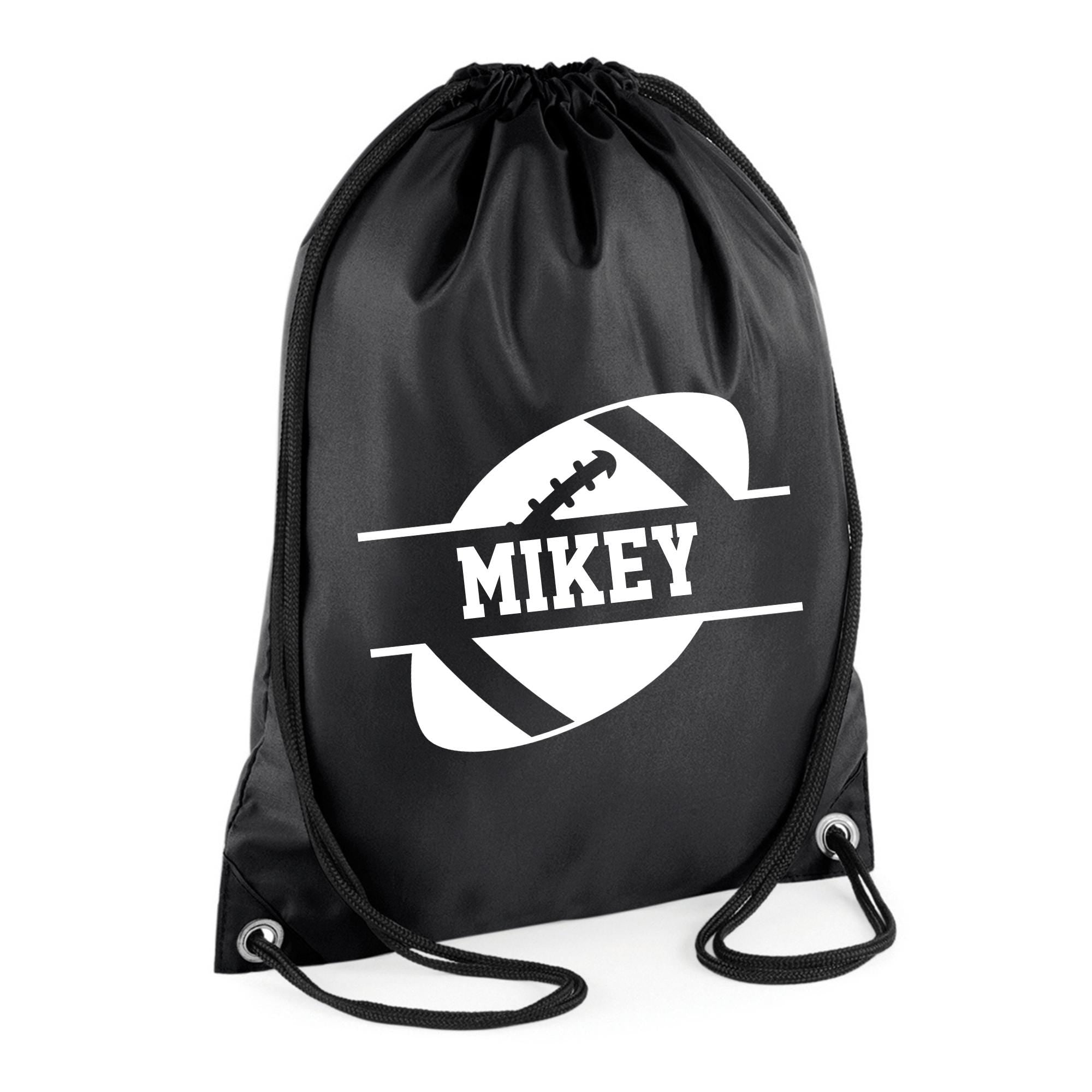 Personalised Name Drawstring American Football Bag SPLIT Design