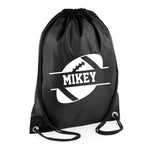 Load image into Gallery viewer, Personalised Name Drawstring American Football Bag SPLIT Design
