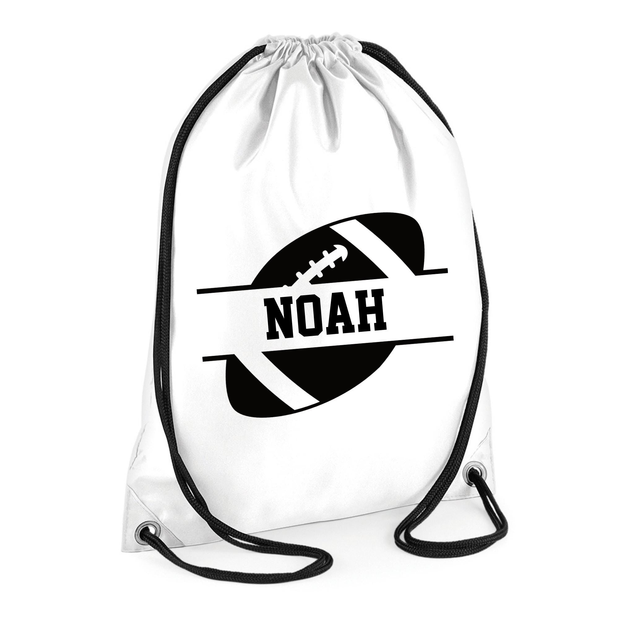 Personalised Name Drawstring American Football Bag SPLIT Design
