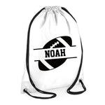 Load image into Gallery viewer, Personalised Name Drawstring American Football Bag SPLIT Design
