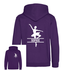 Personalised Ballerina Kids Hoodie - Custom Name Front & Back