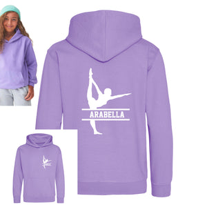 Personalised Gymnast Dance Kids Hoodie - Custom Name Front & Back