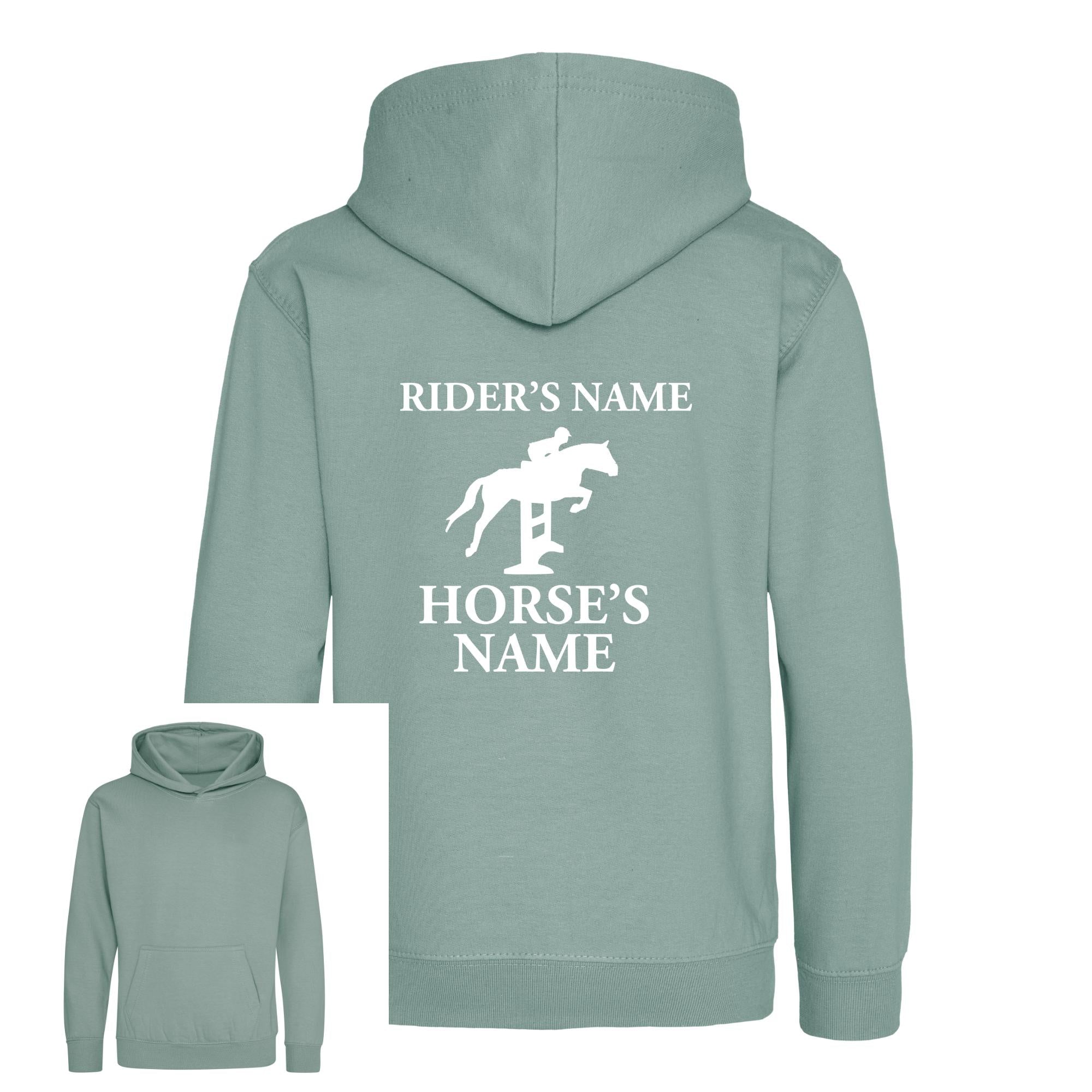 Kids Personalised Horse Hoodie – Custom Name Hoody For Young Rider