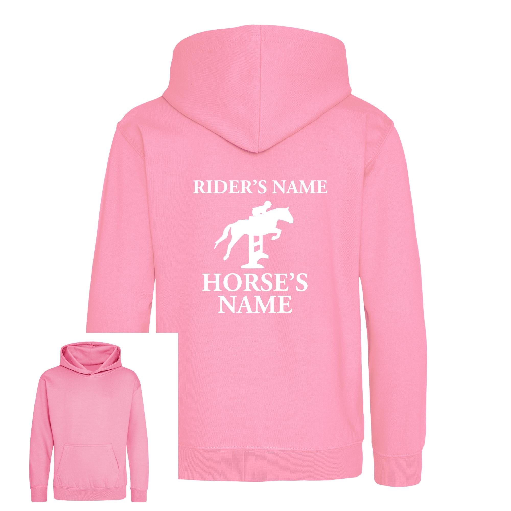 Kids Personalised Horse Hoodie – Custom Name Hoody For Young Rider