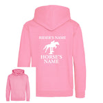 Load image into Gallery viewer, Kids Personalised Horse Hoodie – Custom Name Hoody For Young Rider
