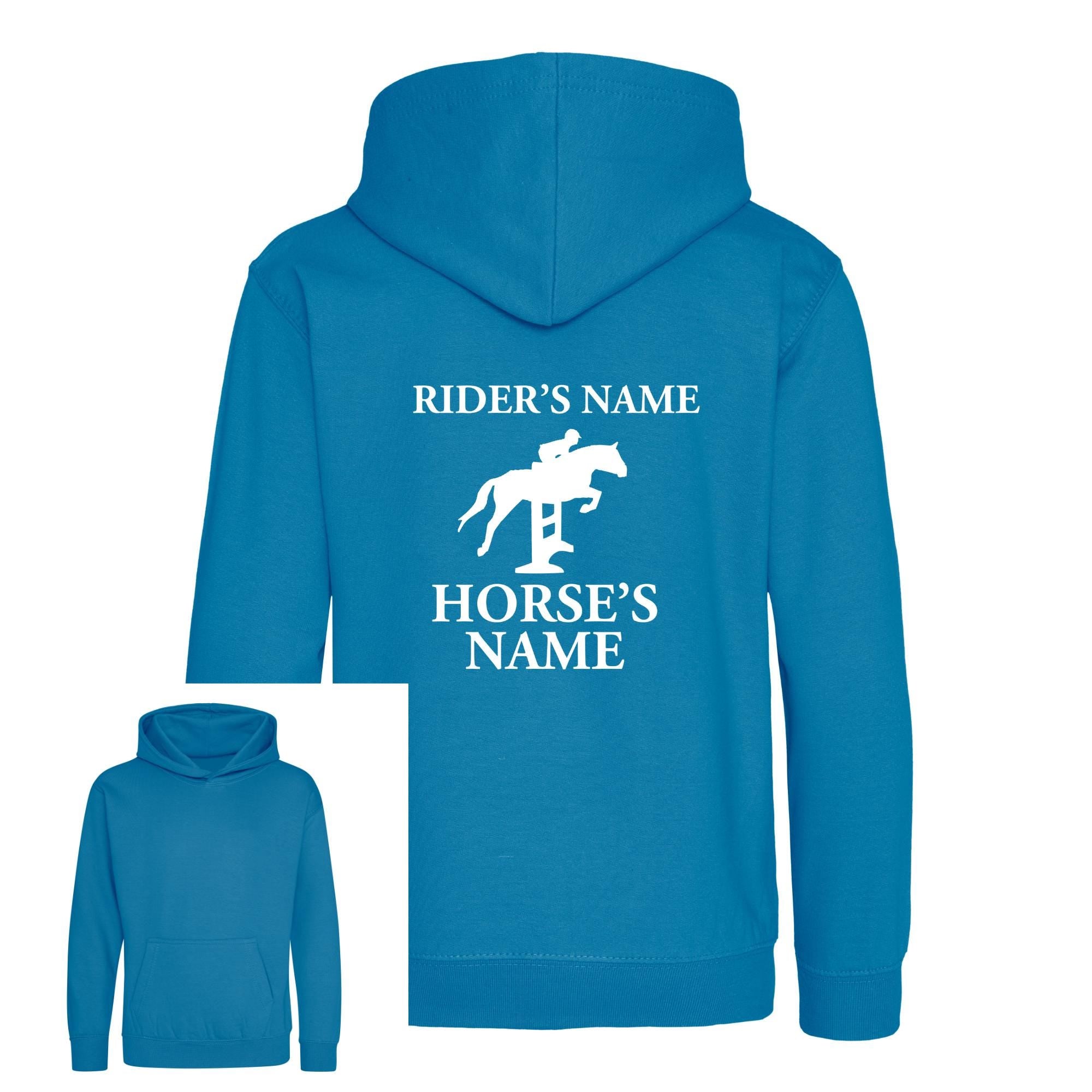 Kids Personalised Horse Hoodie – Custom Name Hoody For Young Rider