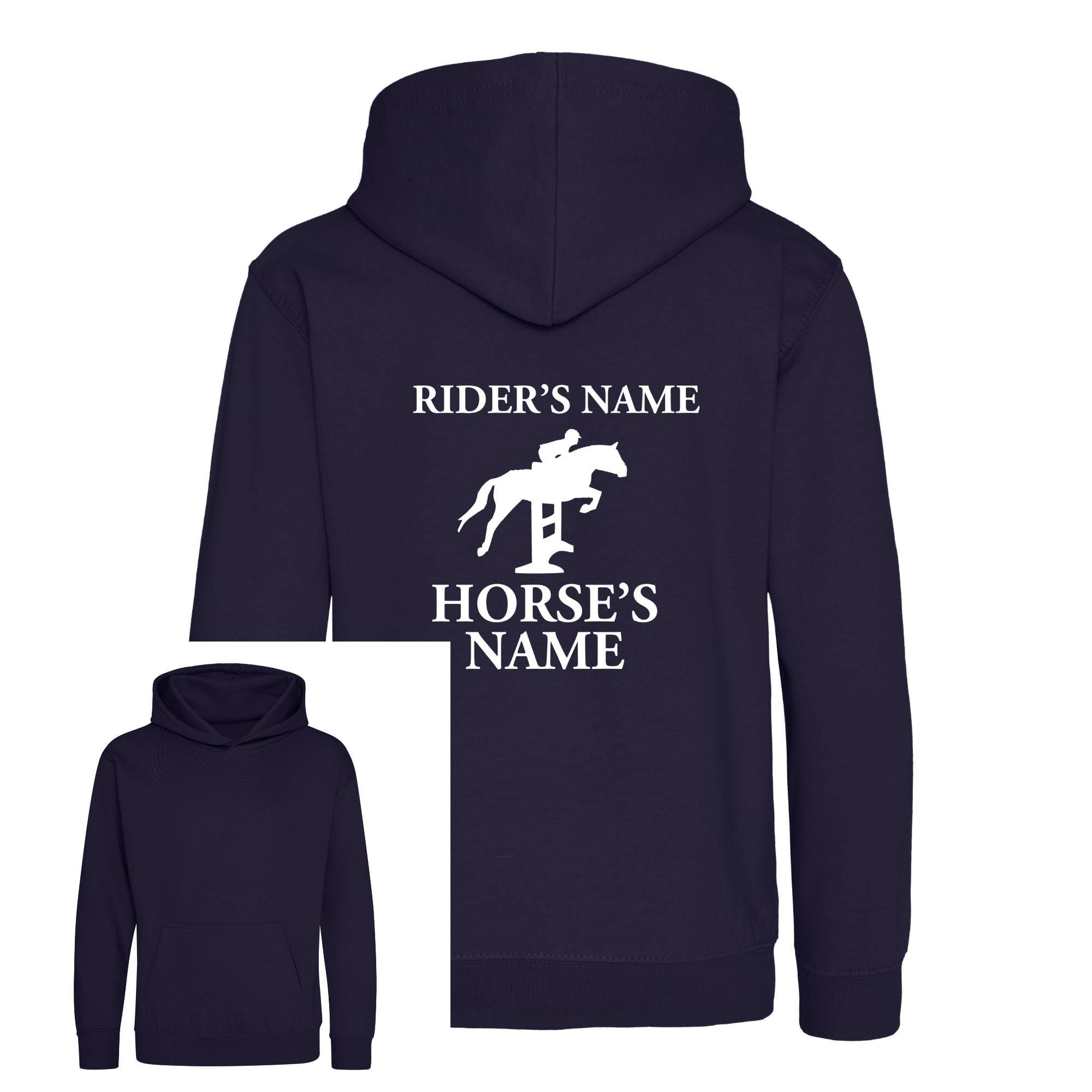 Kids Personalised Horse Hoodie – Custom Name Hoody For Young Rider