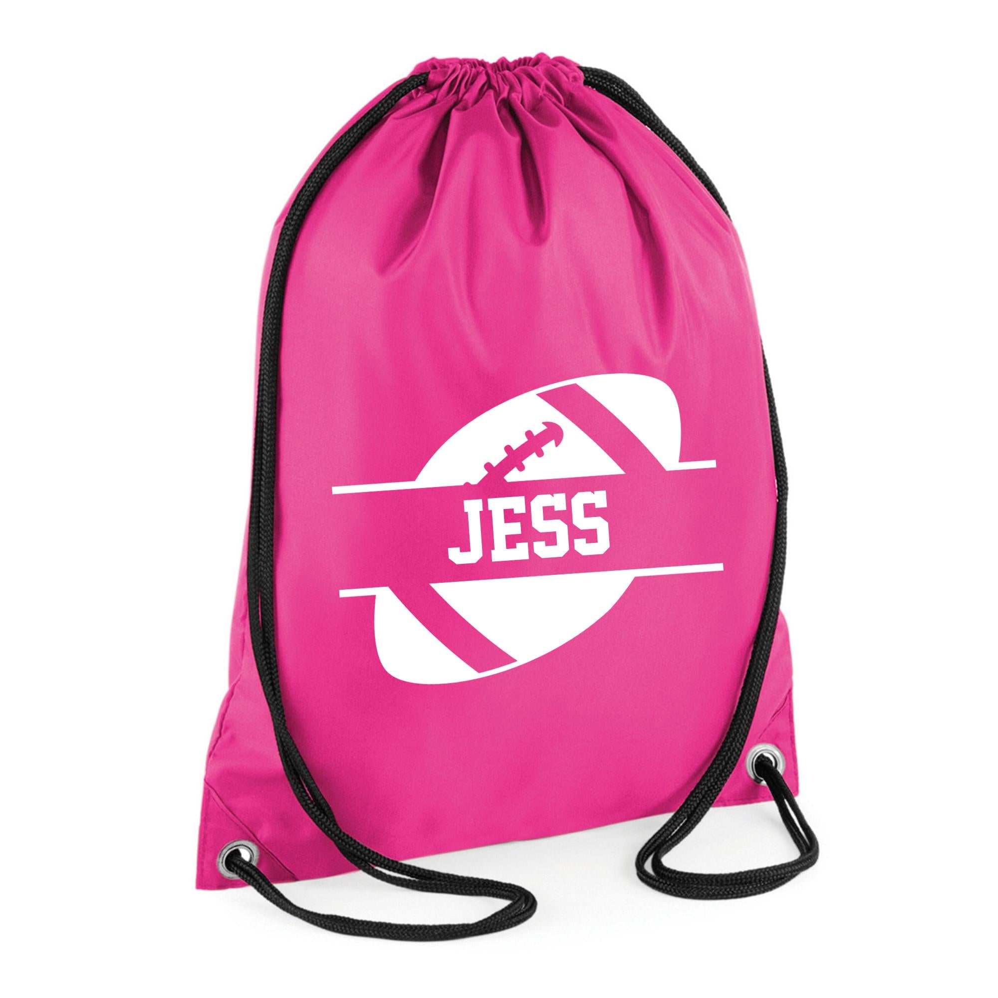 Personalised Name Drawstring American Football Bag SPLIT Design