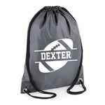 Load image into Gallery viewer, Personalised Name Drawstring American Football Bag SPLIT Design

