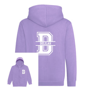 Kids Personalised Zip Up Hoodie with Name & Initial