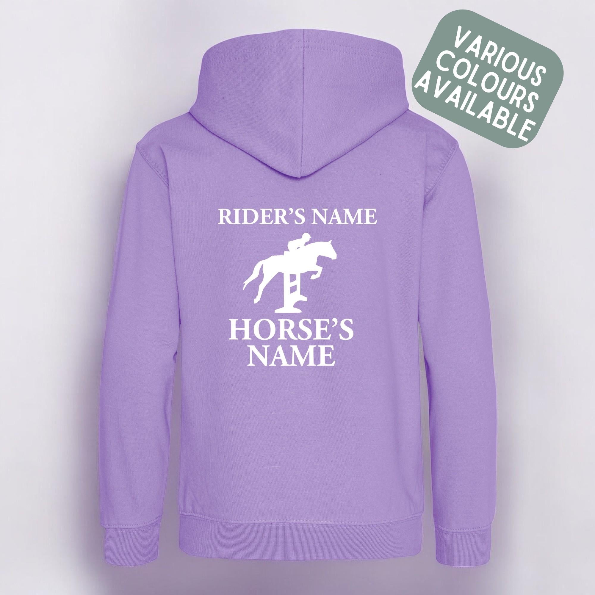 Kids Personalised Horse Hoodie – Custom Name Hoody For Young Rider
