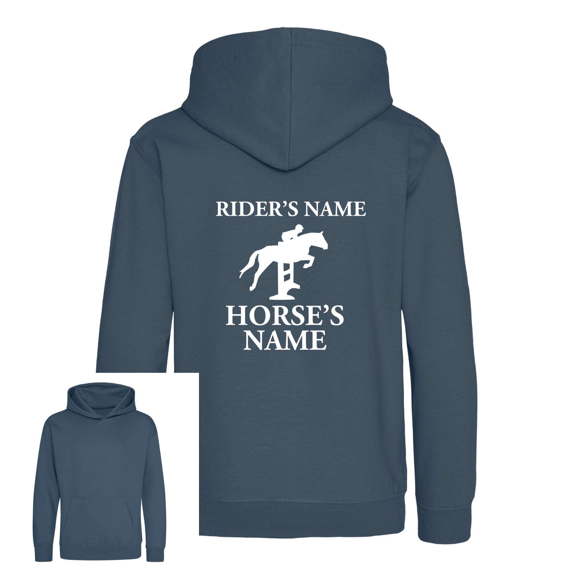 Kids Personalised Horse Hoodie – Custom Name Hoody For Young Rider