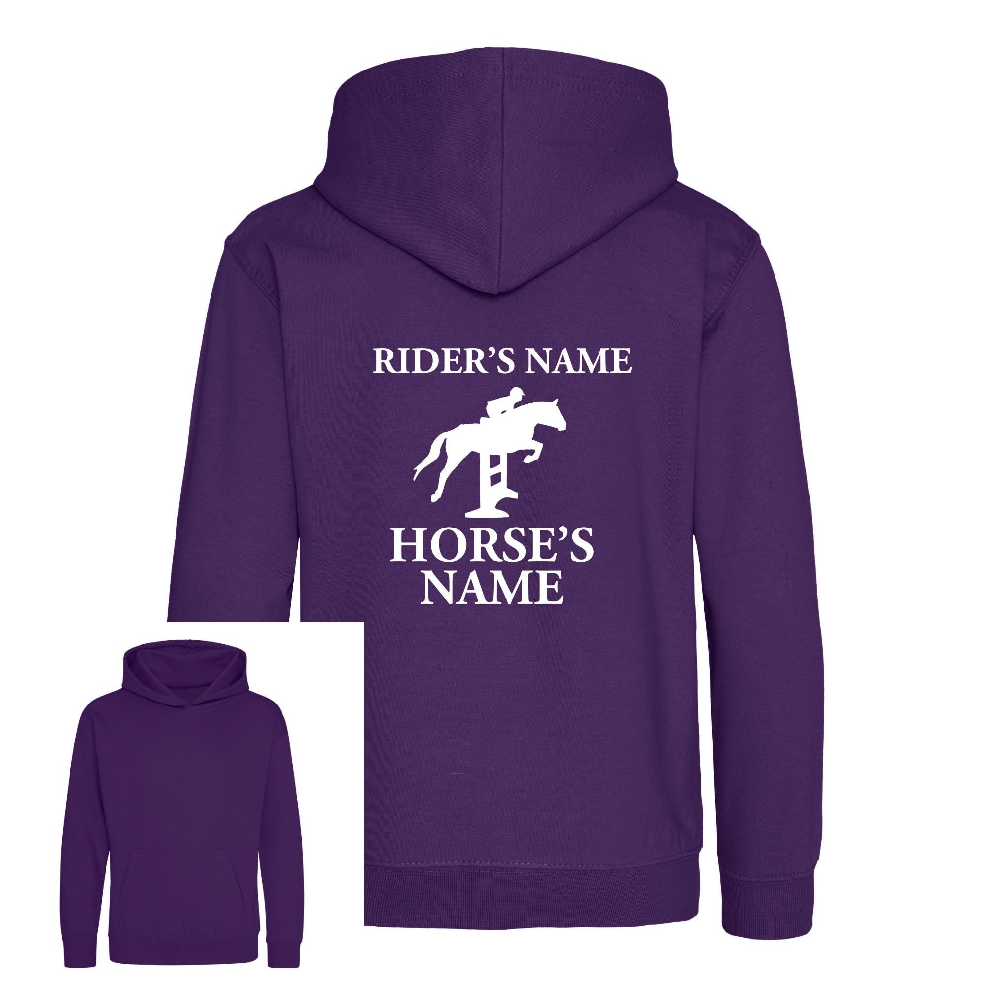 Kids Personalised Horse Hoodie – Custom Name Hoody For Young Rider