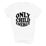 Load image into Gallery viewer, White Only Child Energy T-shirt with black retro print

