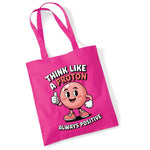 Load image into Gallery viewer, Think Like a Proton cotton tote bag in fuchsia
