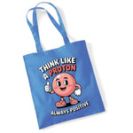 Load image into Gallery viewer, Think Like a Proton cotton tote bag in light blue

