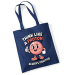 Load image into Gallery viewer, Think Like a Proton cotton tote bag in navy
