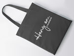 Load image into Gallery viewer, Hang On Let Me Overthink This cotton tote bag in grey
