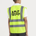 Load image into Gallery viewer, Dad’s Helper Kids Hi Viz Vest – back view worn by a child
