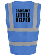 Load image into Gallery viewer, Grandad’s Little Helper Kids Hi Viz Vest – royal blue with black text
