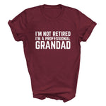 Load image into Gallery viewer, I'm Not Retired I'm A Professional Grandad men's t-shirt in maroon
