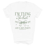 Load image into Gallery viewer, Personalised Hen Party T shirts Tying The Knot Bridal Party Shirts (Sage)
