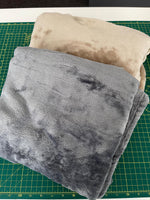 Load image into Gallery viewer, Personalised Dog Blanket with Name &amp; Paw | Embroidered Fleece – Grey or Camel
