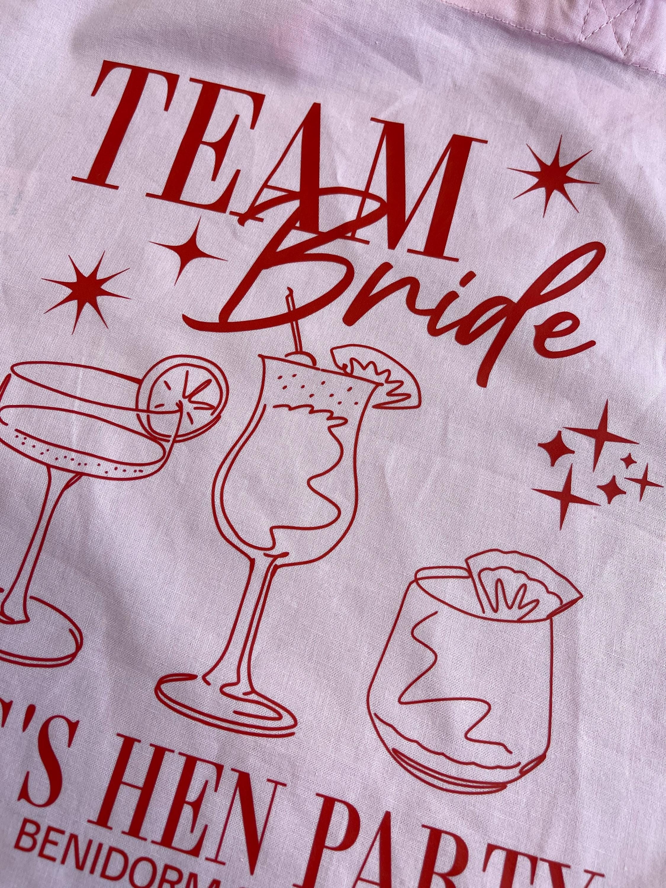 Personalised Hen Party Bridal Party Tote Bag