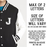Load image into Gallery viewer, Personalised Initials Unisex Adult Varsity Jacket Custom Monogram College Jacket
