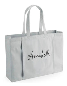 Personalised Large Name Organic Yoga Tote Bag