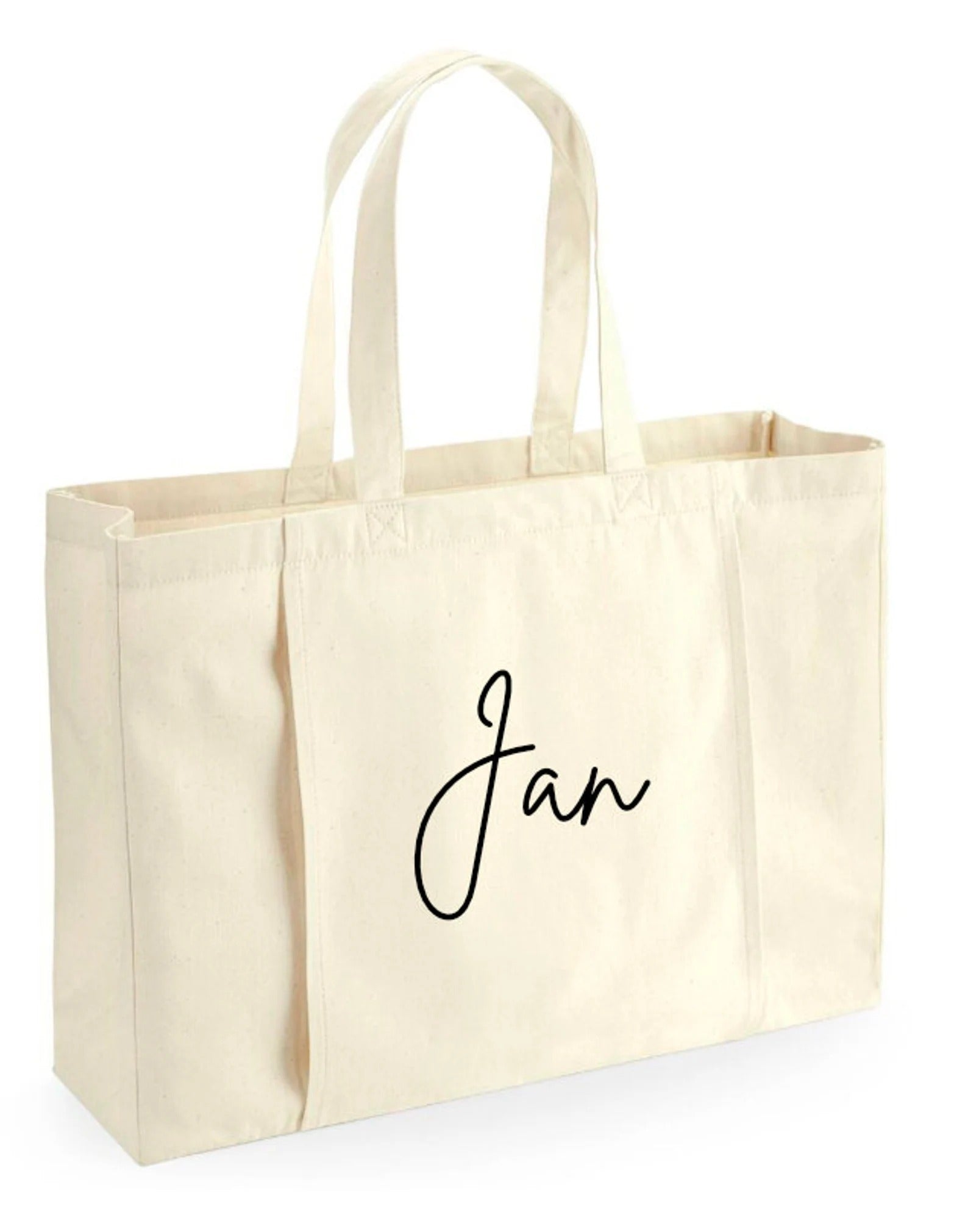 Personalised Large Name Organic Yoga Tote Bag