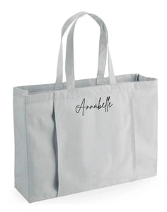Personalised Small Name Organic Yoga Tote Bag