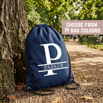 Load image into Gallery viewer, Personalised Split Letter &amp; Name Drawstring Bag
