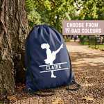 Load image into Gallery viewer, Personalised Irish Dancer Drawstring Bag, Custom Name Split Design Shoe Sack
