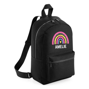 Personalised Rainbow Name Mini Backpack – 12 Colours