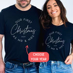 Load image into Gallery viewer, First Christmas As Mr &amp; Mrs 2025 Unisex T-Shirt Couples
