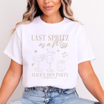 Load image into Gallery viewer, Last Spritz As A Miss Personalised Hen Party T-Shirts Sand
