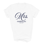 Load image into Gallery viewer, Mr and Mrs Personalised T-Shirts, Matching Newlywed Honeymoon Couple Shirts
