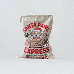 Load and play video in Gallery viewer, Personalised Dog Christmas Sack – Custom Name Recycled Cotton Gift Bag
