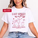 Load image into Gallery viewer, Last Spritz As A Miss Personalised Hen Party T-Shirts Light Pink
