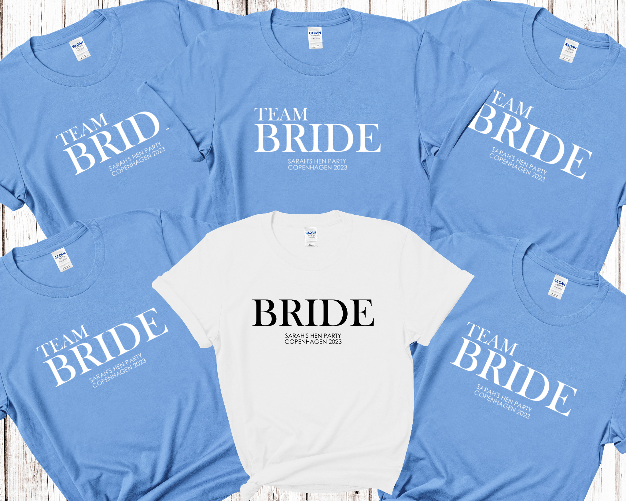 Personalised Bride Team Bride Hen Party T-Shirts D11
