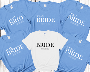 Personalised Bride Team Bride Hen Party T-Shirts D11