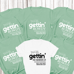 Load image into Gallery viewer, Gettin' Married Gettin' Rowdy Last Rodeo Personalised Hen Party T-Shirt Mint
