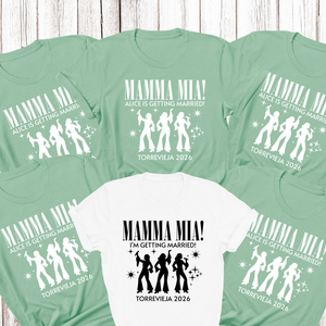 Personalised Hen Party Tshirts Mamma Mia Bridal Party Shirts (Mint)