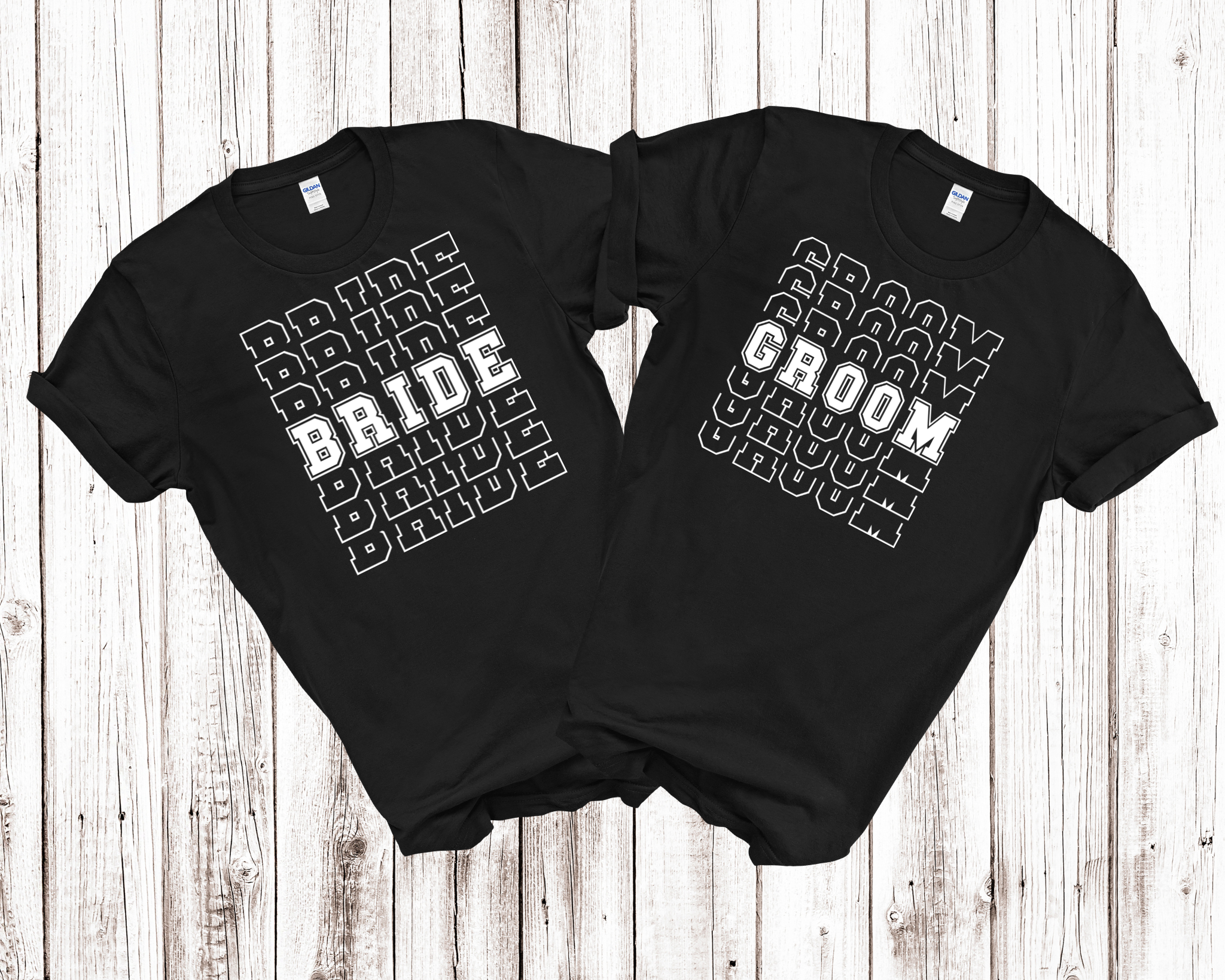 Bride Groom Matching Couple T-Shirts