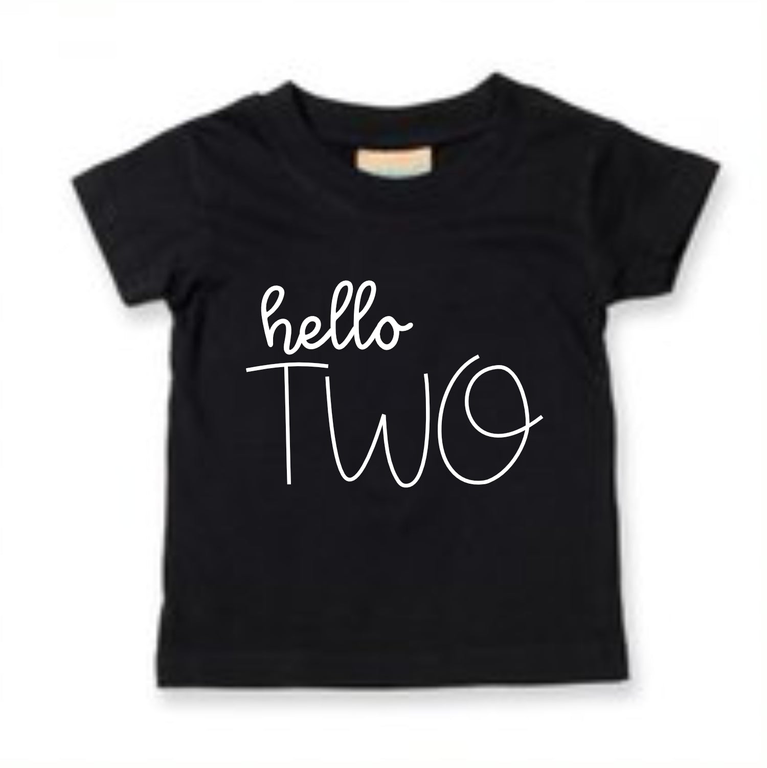 Hello Two Unisex Kids Birthday Age T-shirt