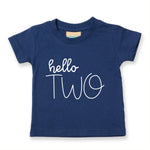 Load image into Gallery viewer, Hello Two Unisex Kids Birthday Age T-shirt
